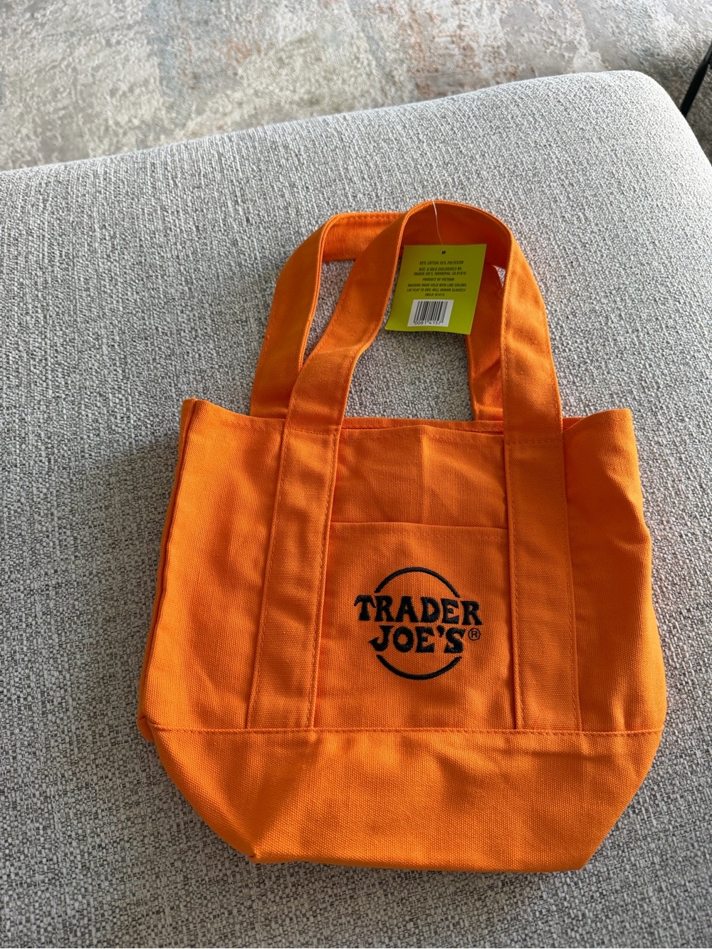 Trader Joe's Orange Canvas Tote Bag
